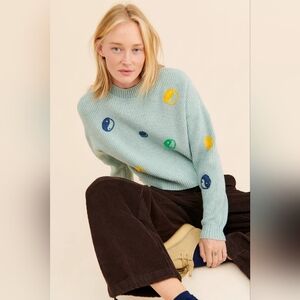 NATIVE YOUTH Light Blue Sweater with Colorful Accents